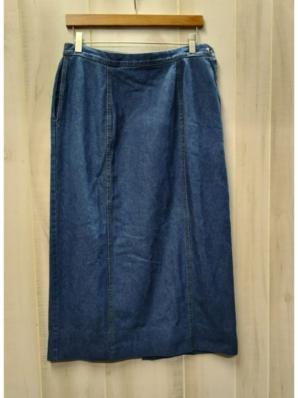 Vintage Denim Maxi Skirt, 100% Cotton, Size 12, Samantha Edwards Modest Western